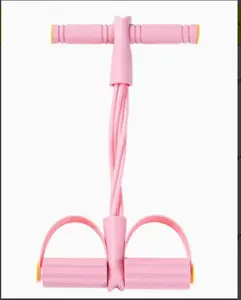 Sit Up Pull Rope Foot Pedal Resistance Band with Handles, Yoga Pilates Tension Rope Exercise Band for Core & Abdomen Training, Portable Home Workout Equipment#FootPedalResistanceBand #PedalResistanceBand #SitUpPullRope #HomeGymEssentials