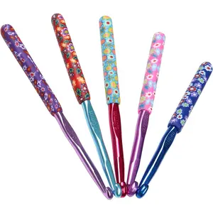 Large Size Warm Crochet Hooks for Crocheter, 6.5mm to 10mm Crochet Kit Crochet Hook Set Art Aluminum Soft Grip Crochet  for Crocheting, Comfort Knitting Hook Knitting & Crochet Supplies