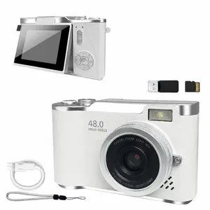 Retro CCD digital camera, student-friendly, foldable screen, 4K HD, built-in filters and games, pocket camera, includes memory card #GlobalSelection Popular Products