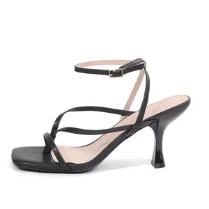mysoft Women's Strappy Heeled Sandals Square Toe Kitten Heel Sandals for Women Summer Comfort Thong Sandals Lace Up Slingback Dress Sandals Classic Low Heel Sandals for Party