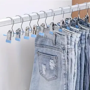 Riding the Home Organization Trend! These  10/15 - piece Metal Clip Hangers are a MUST - HAVE! Anti - Slip, Windproof, Great for Pants, Boots & Hats! Neaten Up Your Closet Effortlessly! #HomeDecor #ClothesStorage Stainless Steel Hanger