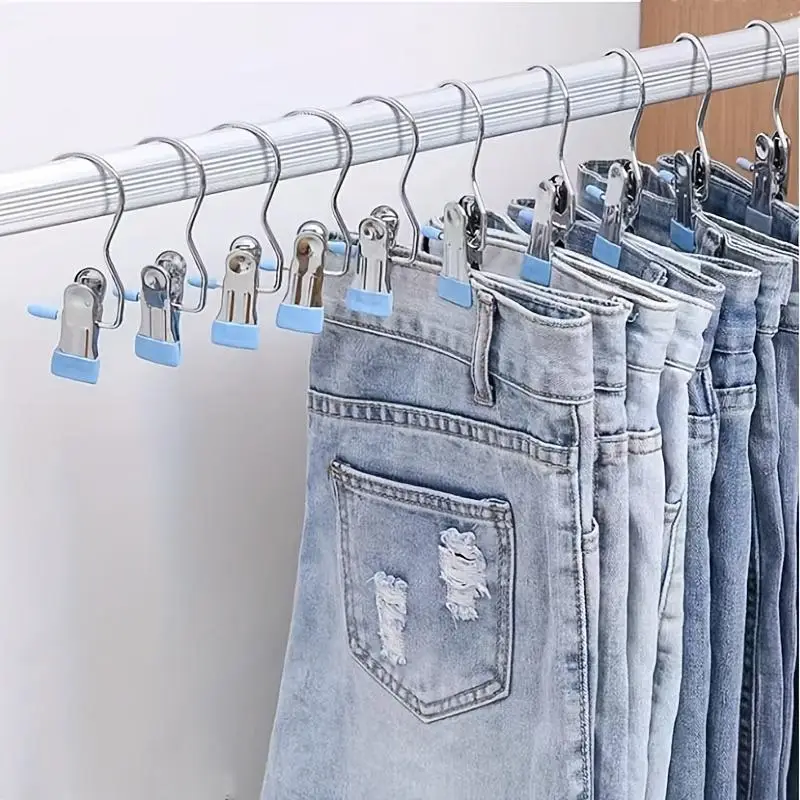 Riding the Home Organization Trend! These 10/15 - piece Metal Clip Hangers are a MUST - HAVE! 💯 Anti - Slip, Windproof, Great for Pants, Boots & Hat