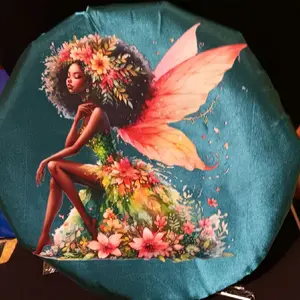 Teal Fairycore Satin Bonnet – Floral Goddess Art, Luxury Hair Protection Bonnet