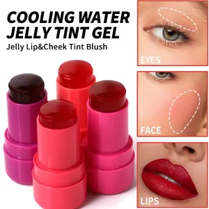 VIBELY Jelly Blush Stick - Brightening and Plumping Color, Dual-Use Blush Cream and Lipstick for Cheeks and Lips, Makeup, Rouge