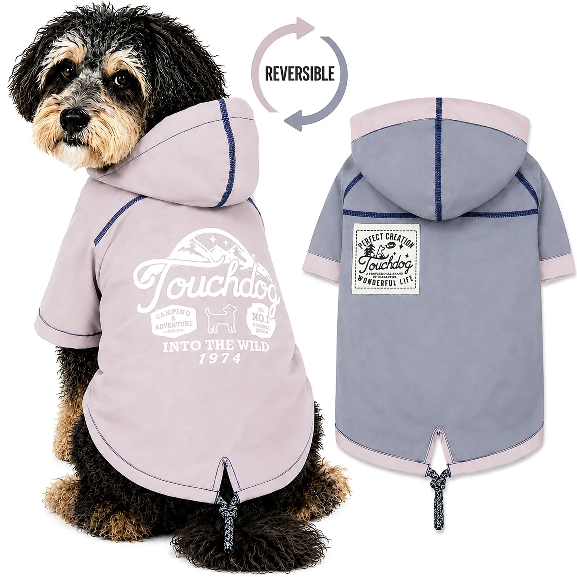 Touchdog 'Cloudburst' Reversible Fashion Waterproof Dog Raincoat