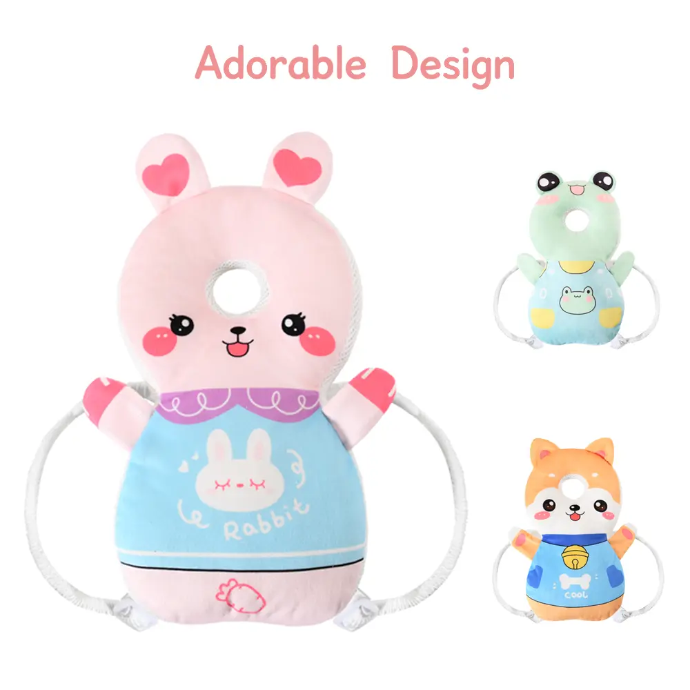 Baby Head Protector Backpack Pink Bunny | Anti Fall Baby Head Cushion | Toddler Safety Pillow Backpack for Crawling Walking Baby | Infant Head Protection Pad