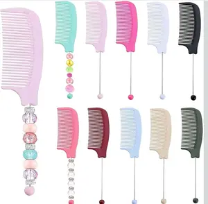 Bead-able Mirrors & Wide-Tooth Plastic Hair Combs with Blank Bar for beading .Cute sets in variety of colors.