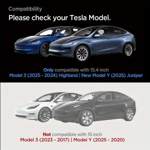 Tesla Model 3 Y 2-in-1 Screen Protector Set For 2024-2026 Model 3 Highland Model Y Juniper 15.4" Central Control 8" Rear Seat HD Display Film