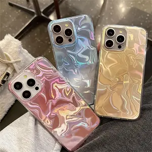Water Waves Case for Samaung Galaxy S30 S30 Ultra S25 S24 Plus 5G S23 S22 Ultra S21 S20 A03S A04S 4G A12 A13 A14 A15 A23 A25 5G A32 A51 INS Gradient Water Ripple Fantasy Glitter Case