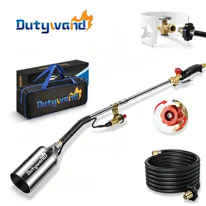 【Fathersdaygift】Dutywand Heavy Duty Propane Torch Weed Burner, High Output Portable Propane Torch with Turbo Trigger Push Button Igniter & 10 FT Hose, Ideal for Weeding, Roof Asphalt, Melting Ice Snow, Road Marking, Includes Storage Bag, SummerVibes
