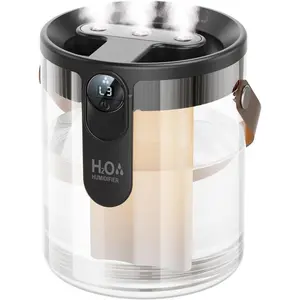 KIMMOO Rechargeable Portable Top Fill Humidifier, Smart Humidifiers for Bedroom, Night Light, 1.4L Cool Mist Humidifier for Office Home Plant Baby, 3-Speed Mist Control, Quiet, Auto Shut-Off