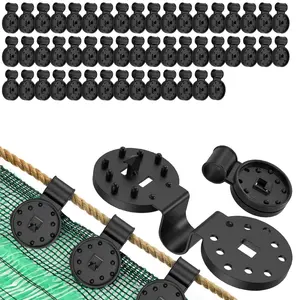 50 PCS Shade Cloth Clips, Heavy Duty Round Plastic Lock Grip Clamps, Anti Slip Windproof Mesh Net Fasteners for Garden Greenhouse Patio Sun Shade