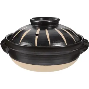 Donabe Ceramic Hot Pot: Casserole Earthenware Clay Pot  Cooking Donabe Ceramic Casserole Pot Stock Pot Soup Pot Clay Cooking Pot for Shabu Shabu