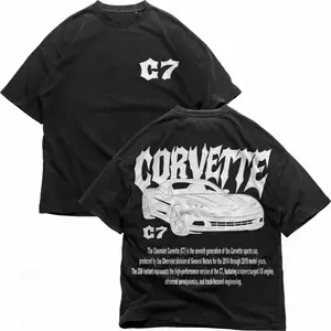 Corvette Vintage Graphic T-Shirt, Classic American Sports Car Print, Retro Muscle Car Streetwear, Premium Soft Cotton, Oversized Y2K Automotive Style, Unisex Short Sleeve Casual Top, Ideal Gift for Classic Car Lovers & Auto Enthusiasts