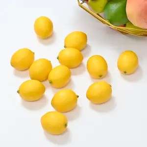 12pcs Artificial Lemons Simulation Lifelike Lemons Fake Fruit for Home Kitchen Wedding Party Decoration Photography