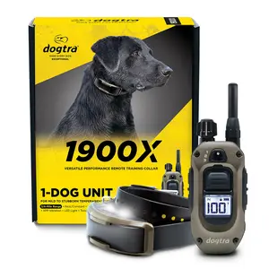 Dogtra 1900X E-Collar for Dog Training - 3/4 Mile Range, for Dogs 35 lbs, IPX9K Waterproof, 100 Stimulation Levels, Vibration, Tone, Rechargeable - Ideal for Dog Owners and Professional Trainers