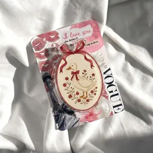 Cute Coquette Ribbon Duck Phone Grip | Red Bow Aesthetic Phone Stand | Vintage Oval Goose Cell Phone Grip Holder | Trendy Girly Expanding Finger Grip Loop for iPhone Case
