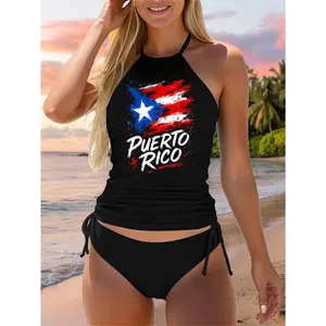 Puerto Rico Flag Hispanic Heritage Month Boricua Rican Two Piece Swimsuit