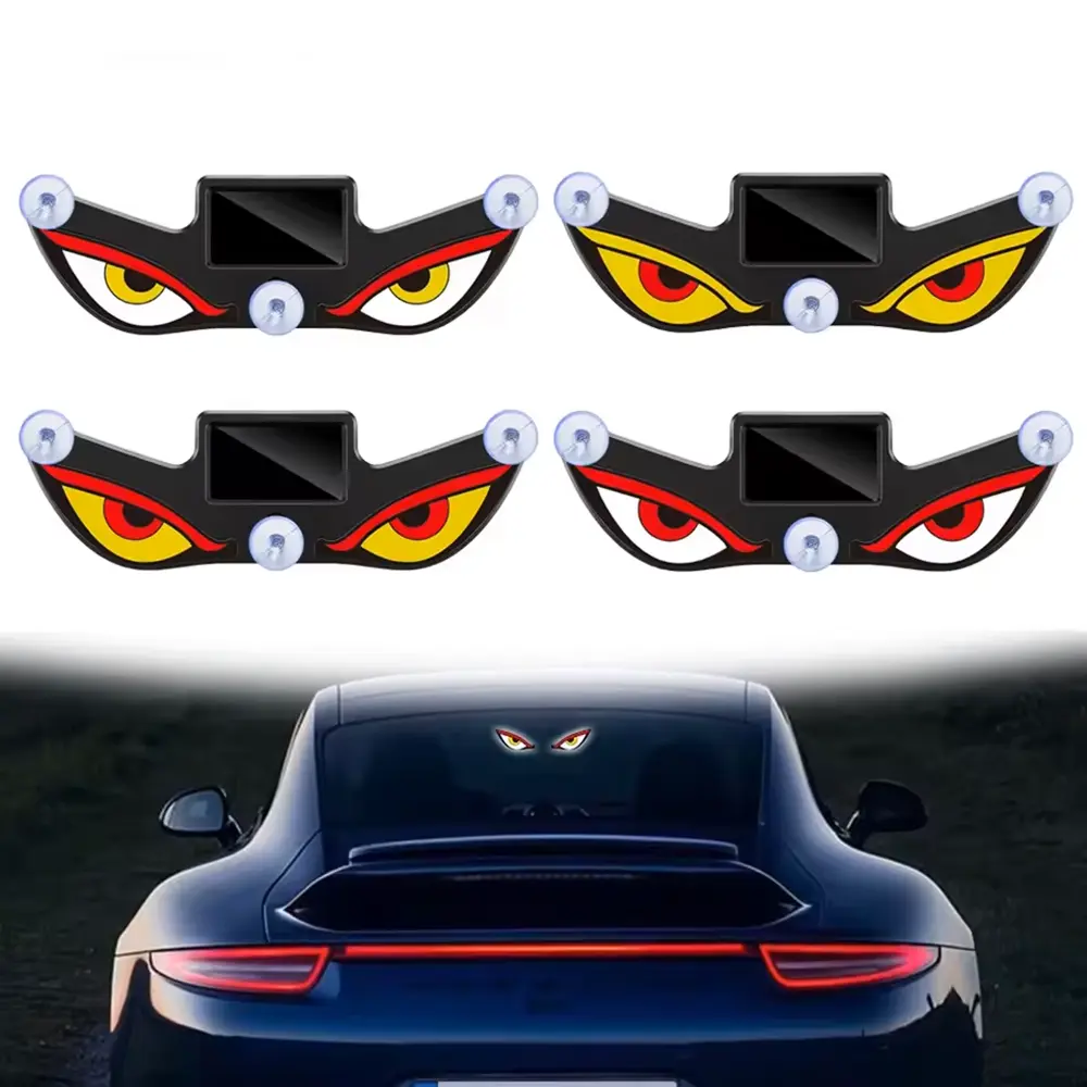 Yobis Cool "Demon Eye" Ambient Light, Car LED Demon Eye Triangle Window Decoration Light, Car Rear Window Decorative Ambient Light and Car Accessories, Car Decoration Light, Cars Accessories, Car Essentials, LED Indoor Decorative Ambient Light