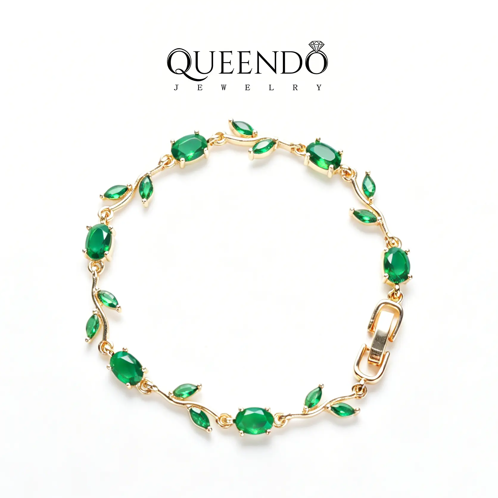 QUEENDO Women's Delicate Vine Petal Zircon Bracelet, 14k Gold-Plated Adjustable Couples Fashion Jewelry for Daily Wear, Holiday Gifting bracelets for women bracelet stack bracelet jewelry Exquisite Bracelet Adjustable Link Bracelet
