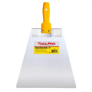 ToolPro Professional Grade Knockdown Knife with Flexible Lexan Blade for Drywall Finishing - Easy to Clean- Durable - Compatabile with Extension Poles (12 in.)