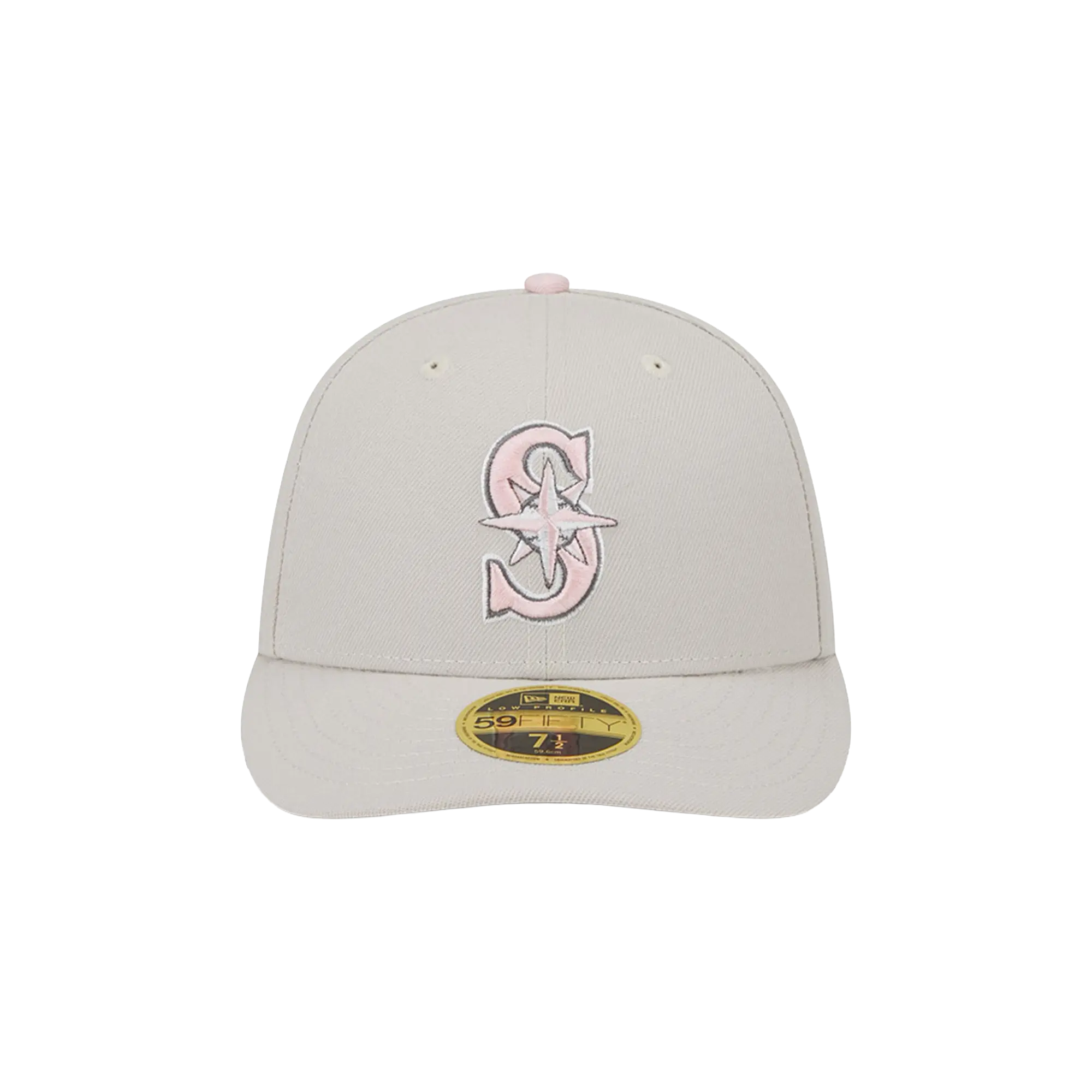 59FIFTY Seattle Mariners Mother’s Day Low Profile Fitted Hat "Khaki / Pink - Under Brim" NE899