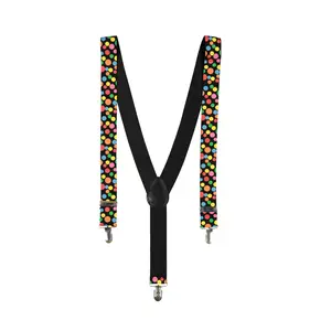 Polka Dot Suspenders | Colorful Adjustable Y-Back Rainbow Suspenders with Silver Clasps for Men, Women & Teens - Party Dress Up & Costume Accessory - Unisex Fashion