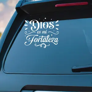 Dios es mi Fortaleza ,Christian Car Decal | Inspirational Vinyl Sticker | Faith-Based Car Accessory – Ships from Miami, FL