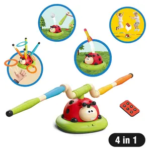 4-in-1 Remote Control ladybug Toy Set, Kid Sports Toys, Skipping Rope Machine Ferrule Game, Training Toy, Baseball Sports Toys, Children Indoor Outdoor Games