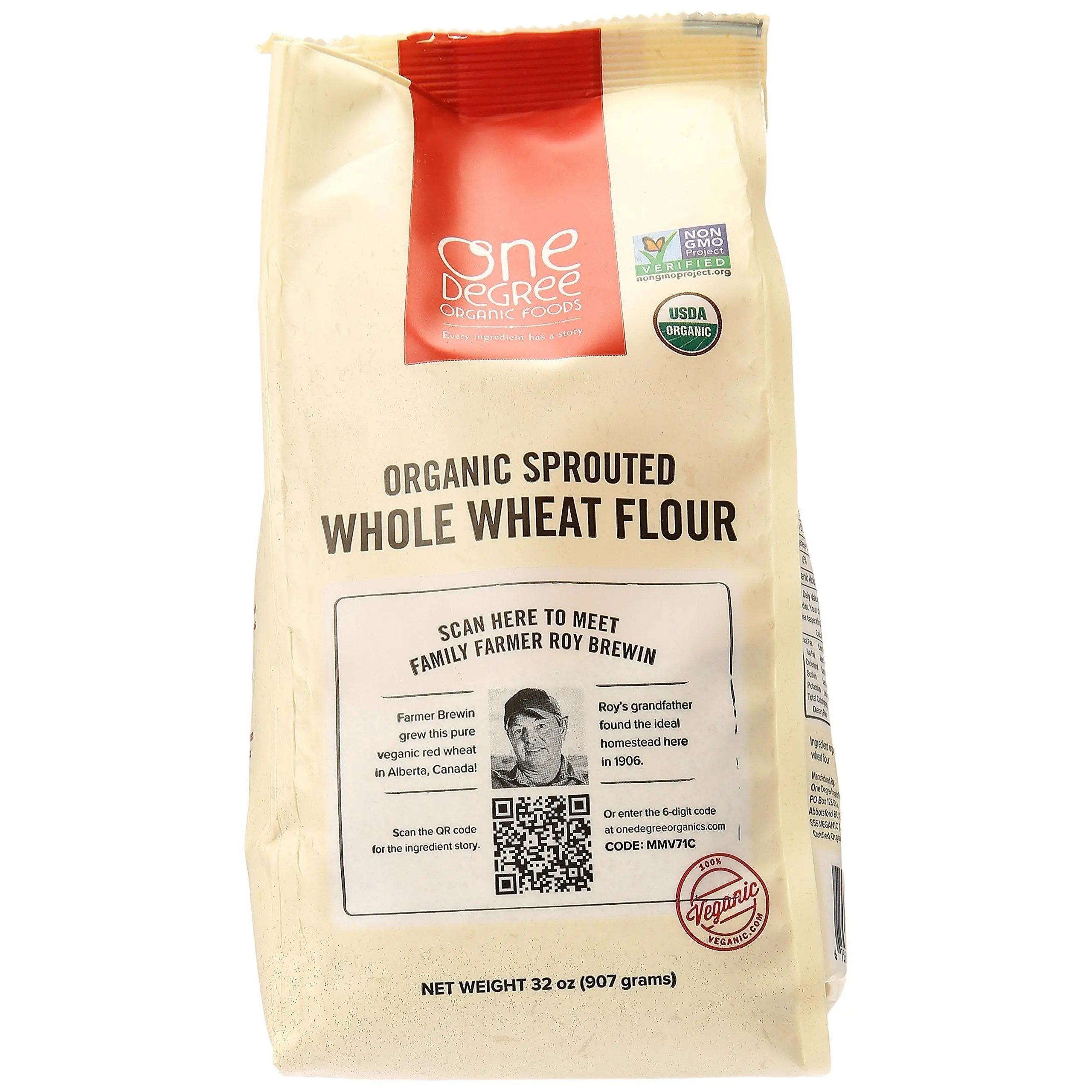 One Degree Organic Foods Organic Sprouted Whole Wheat Flour 32 oz