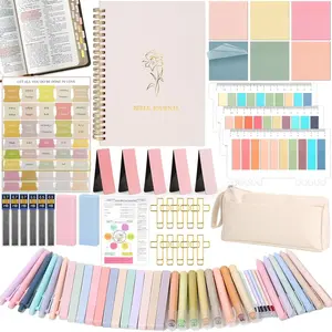 79 Pack Bible Study Supplies Journaling Kit for Women, Prayer Journal Note Taking Annotation Kit, Bible Tabs and Highlighters Set with Pencil Case and More Study Tools