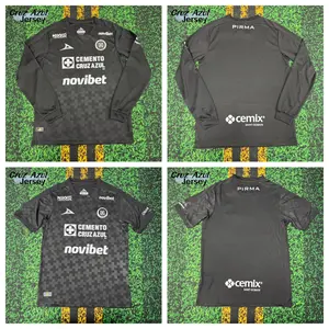 2526 Mexico League  Cruz Azul Away Black Long Sleeve Top Soccer Jerseys LIGAMX Fan Edition