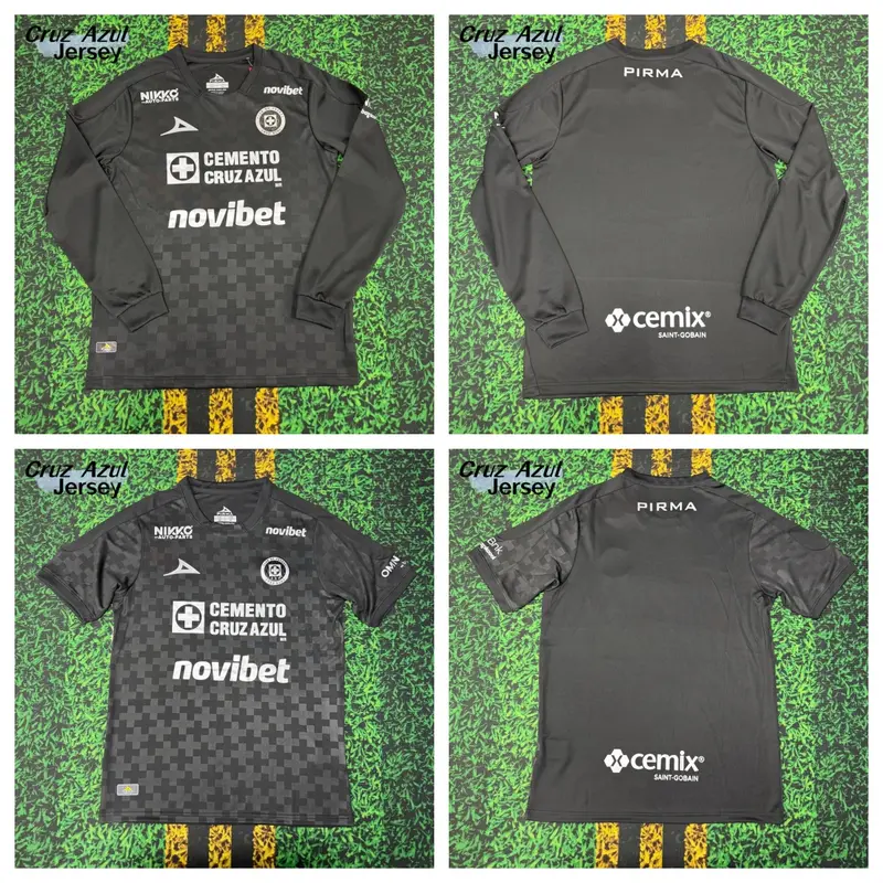 2526 Mexico League  Cruz Azul Away Black Long Sleeve Top Soccer Jerseys LIGAMX Fan Edition