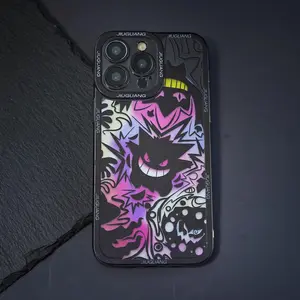 Pokemon Inspired - Gengar Graphic iPhone Soft Case,Anime phone case,Gengar iphone16 pro case,Pokemon iphone case,gifts,Shockproof Protective
