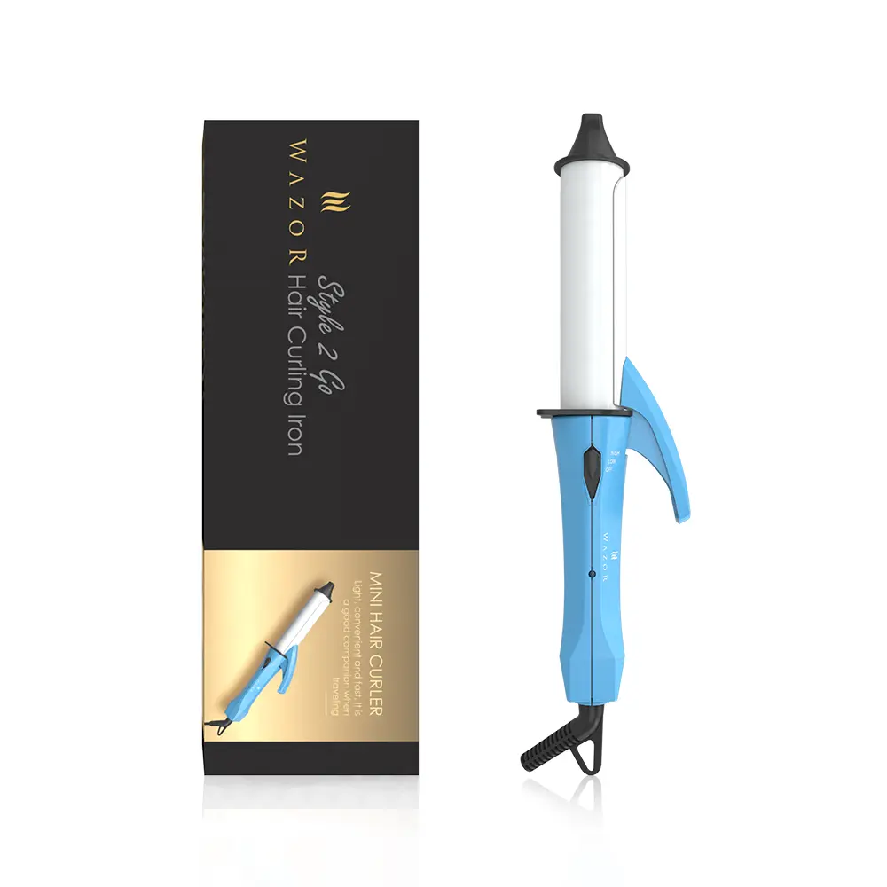 Mini Curling Iron 25mm, Ceramic Curling Wand with Clip, Dual Temperature (200°C/140°C), 1.8m Long Cord, Portable Small Curler for Short Hair, Beach Waves or Tight Curls – Black