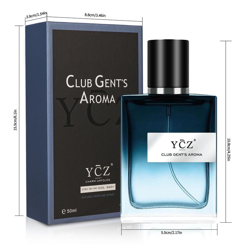 YCZ Club Gent's Aroma Men's Aromatic Cologne 1.7oz Eau De Parfum Woody Floral Scent for Nightclub Enthusiasts Captivating Oud Fragrance 50ml Bergamot Amber Vetiver