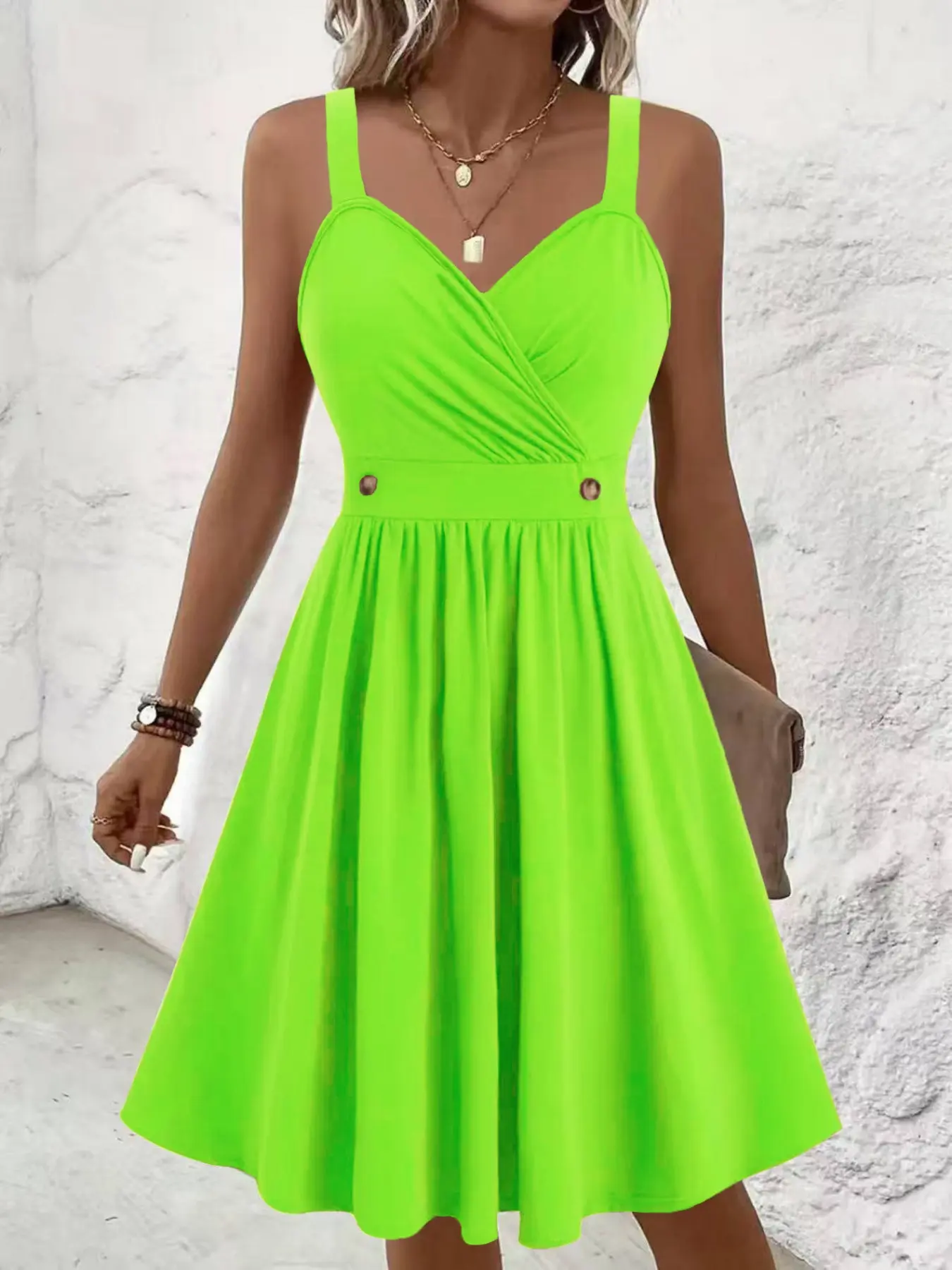 Women's Plus Size Spring Summer Cross Front V Neck Dress, Sleeveless Umbrella Hem, Belted Waist, Elegant Party Casual Wear, Womenswear - TikTok Shop Women's Plus Size Spring Summer Cross Front V Neck Dress, Sleeveless Umbrella Hem, Belted Waist, Elegant Party Casual Wear, Womenswear - TikTok Shop