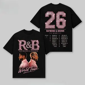 Raymond and Brown Concert Merch, Two Sided R&B Tour 2026 Shirt, Team Breezy Apparel, Oversized Heavyweight T-Shirt, Vintage 90s Rap Tee, Diamond Bling Graphic Tee, Hip Hop Music Shirt, Trendy Y2K Graphic Tee, Aesthetic Streetwear, Merch Gift for Men Women