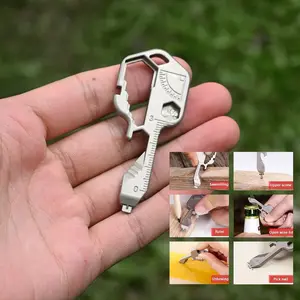 24-in-1 Stainless Steel Keychain Multi-Tool, Portable EDC Key Ring with Multifunctional Tools for Home Outdoor Camping, Mini Versatile Gadget Gift for Men Husband Father