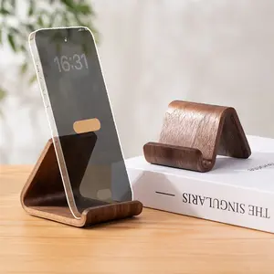 1pc Wooden Desktop Ornament Phone Stand Desktop Support Phone Holder