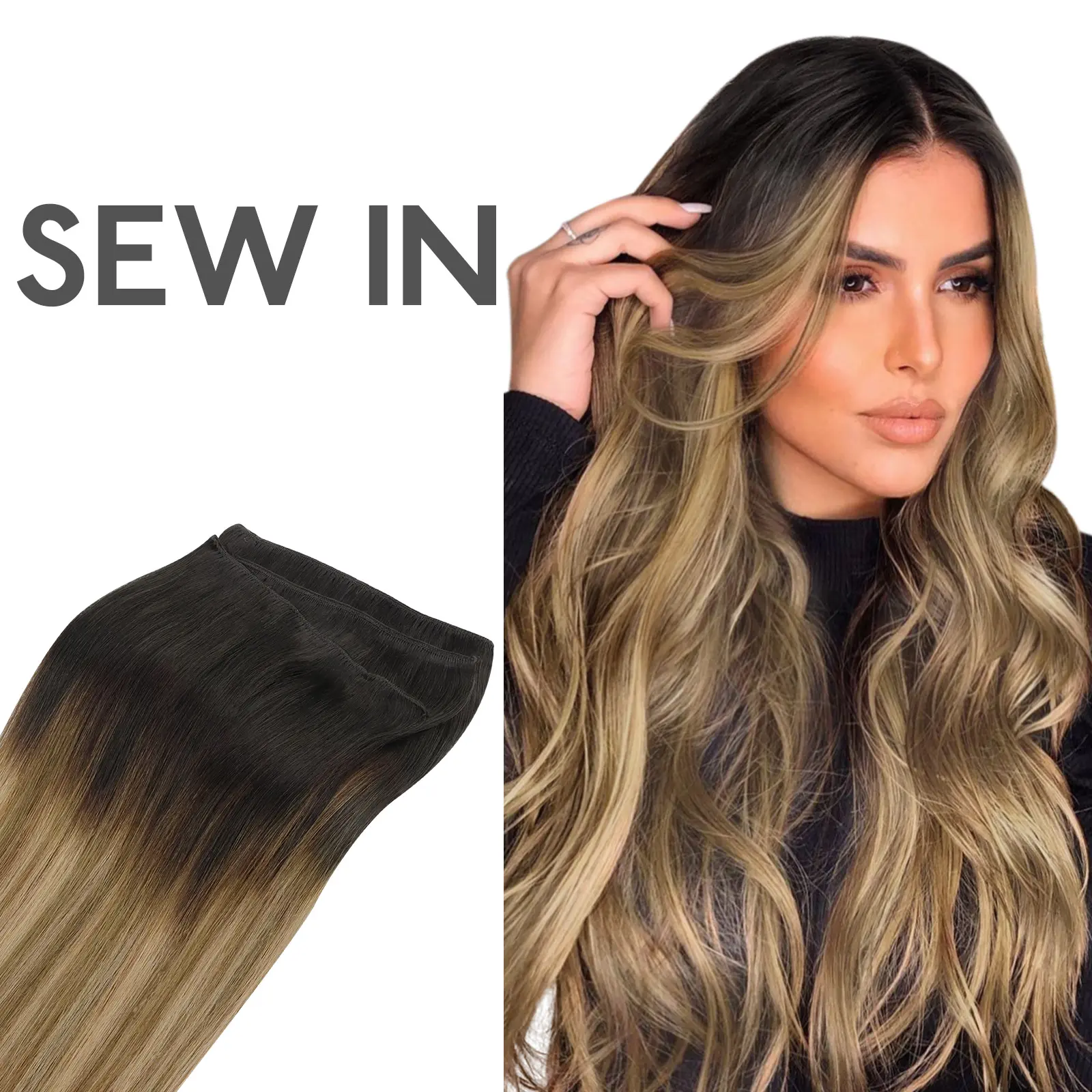 #2/6/18 Dark Chestnut Brown Dirty Blonde Highlight