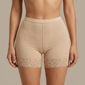 Women's Butt Lifter Padded Panties | Seamless Booty Enhancer Shapewear Shorts | Lace Trim Anti-Chafing Slip Shorts for Under Dresses | Tummy Control Mid Waist Boyshort Underwear | Natural BBL Effect Enhancing Body Shaper