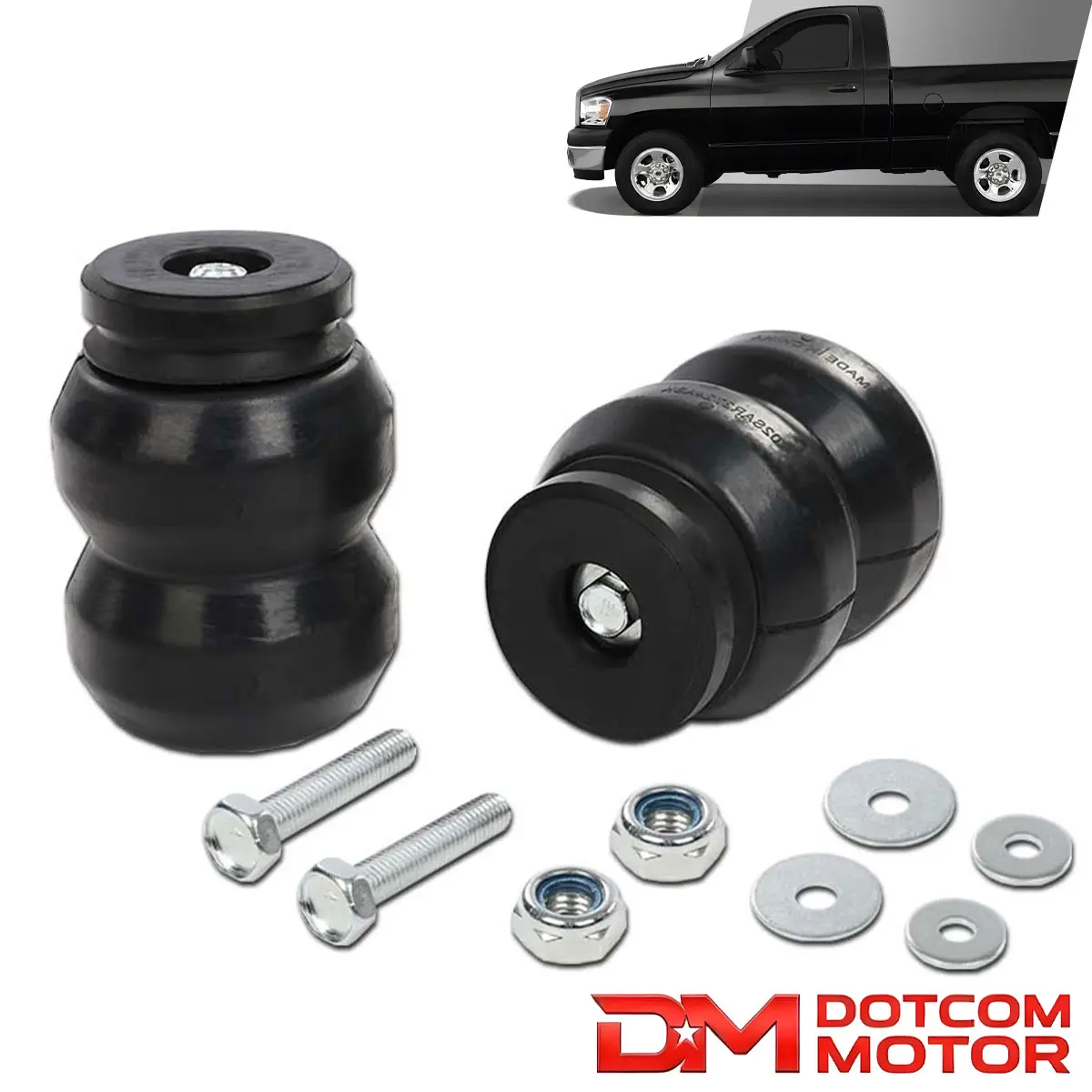 Rear Suspension Enhancement Helper Spring Kit Fit For 09-19 Dodge Ram 1500 Truck Cargo Load Support Rubber Cushion Bumpers Set