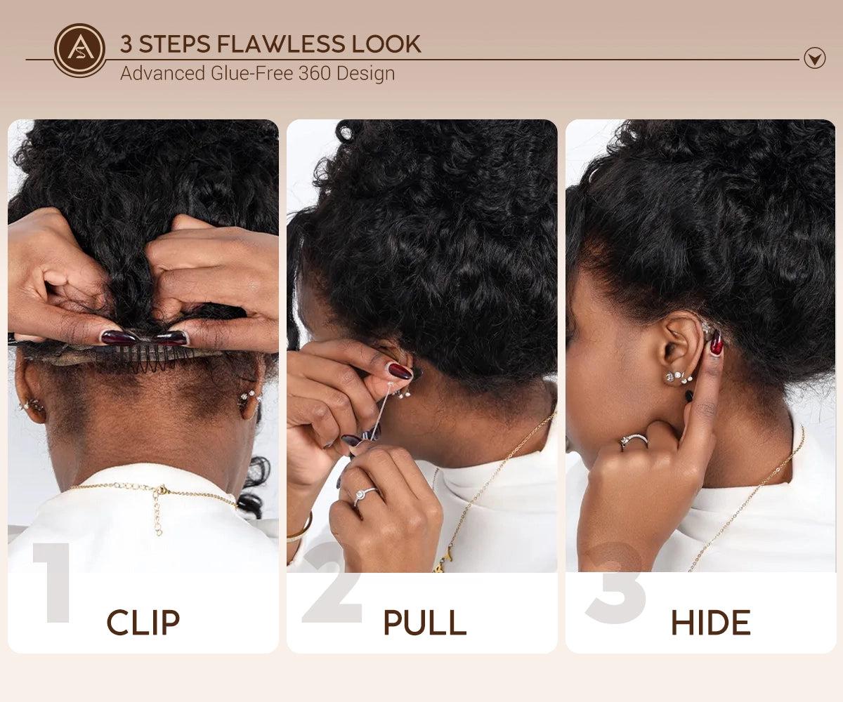 Salon Layer Cut Ginger Highlights On Brown Hair 360 Lace Frontal Invisi Strap Skin Lace Invisi Drawstring Snug Fit Body Wave Human Hair Wig SpringStatements