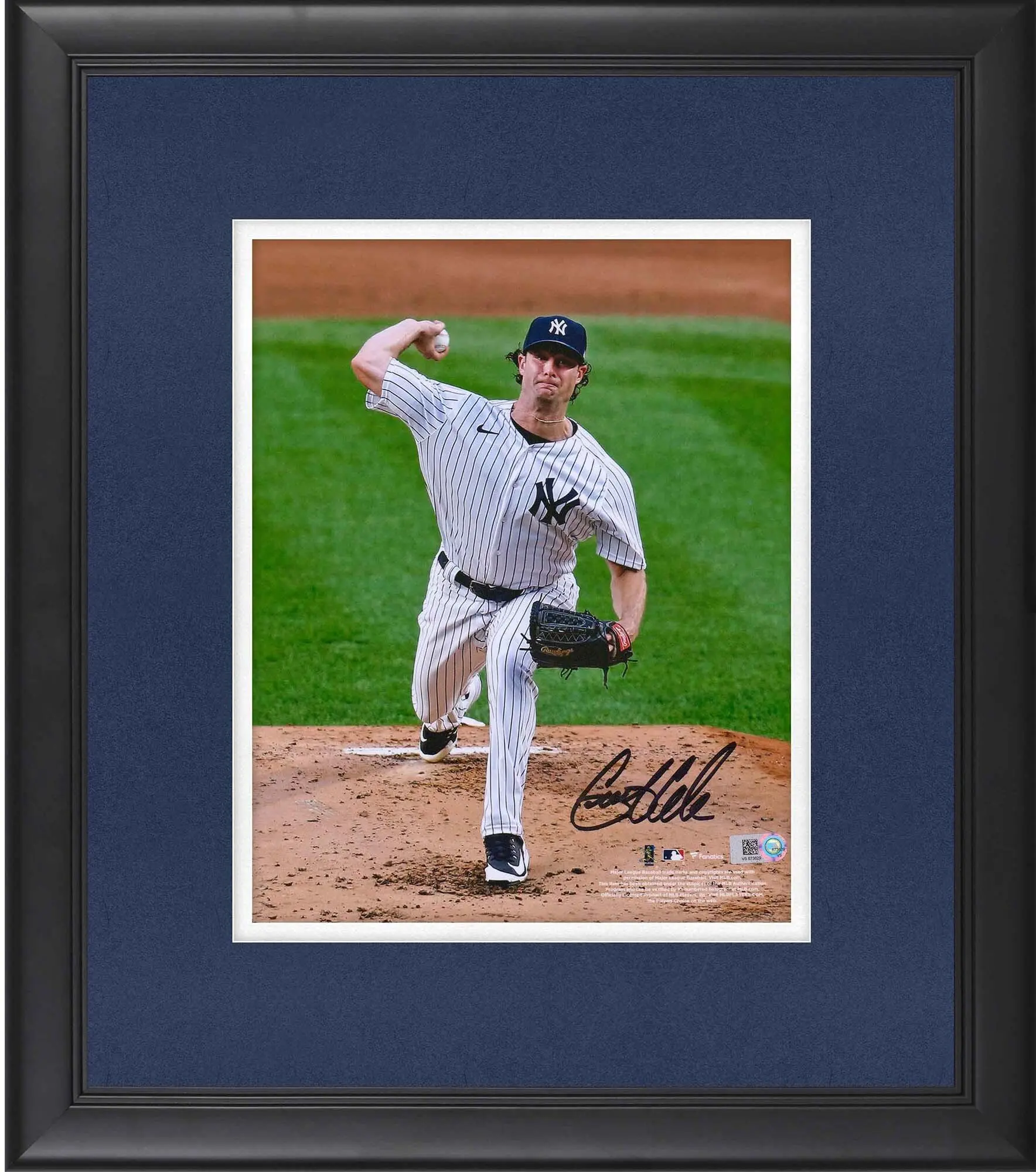 Gerrit Cole New York Yankees Framed Autographed 8" x 10" Pitching Photograph - Fanatics Authentic Certified