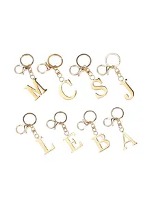 Stainless Steel Letter Keychain, Key Ring, Luggage Tag, Badge Gift, Women's Bag Charm, 1pcs, Elegant Accessory