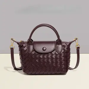 Hand-woven Shoulder Dumpling Bag 2026 New PU Leather Fashion Commuter Messenger Bag