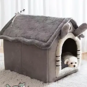 Seasonal Pet Bed, Detachable Washable Dog & Cat Nest, Winter Warmth Design, Ideal for Pets' Comfort, Durable Construction