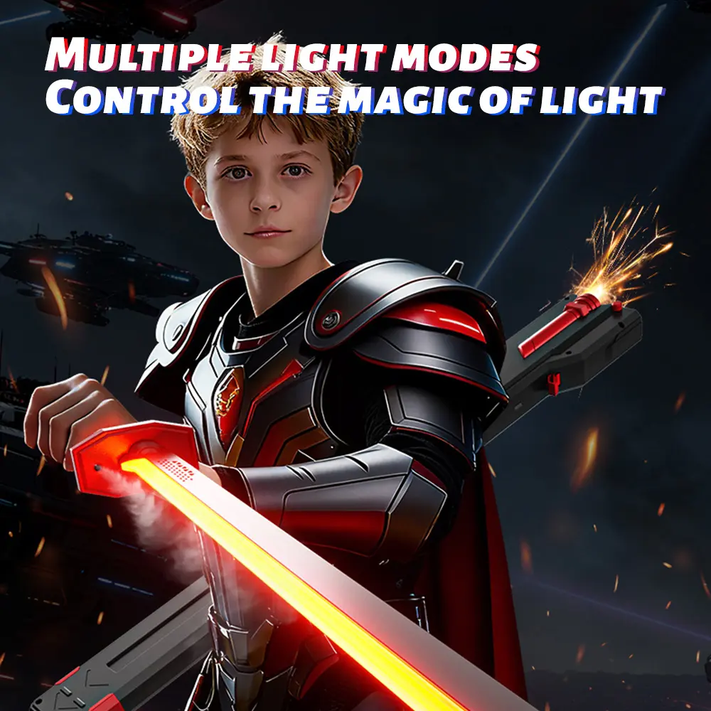 31.5" Handheld Cyberpunk Neon LED Saber - Realistic Lightsaber with Dynamic LED Lights, Spark Effects, Motion-Activated Sound, USB-C Rechargeable, Durable ABS Construction, 5 Spare Flints, Collectible Cosplay Accessory for Anime Fans
