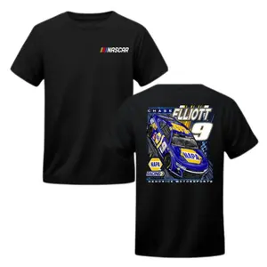 #9 Chase Elliott Royal Car Racing Shirt 2sides, Graphic Cotton Short-sleeve Unisex Tee, Gift for Nascar Fans